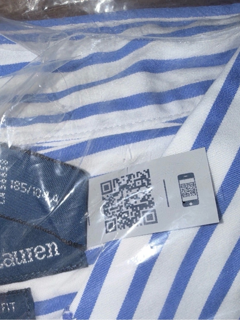 Ralph Lauren Blue/White Striped Button-Down Classic Fit Cotton Shirt XL $198 - Picture 4 of 6